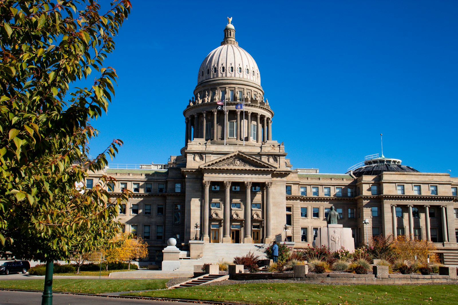 The U.S. Capitol building dome against a blue sky